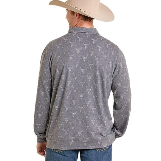 Rock & Roll Longhorn Printed Men's Pullover BM91T07313