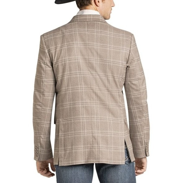 Rock & Roll Plaid Taupe Men's Blazer BM96C07381