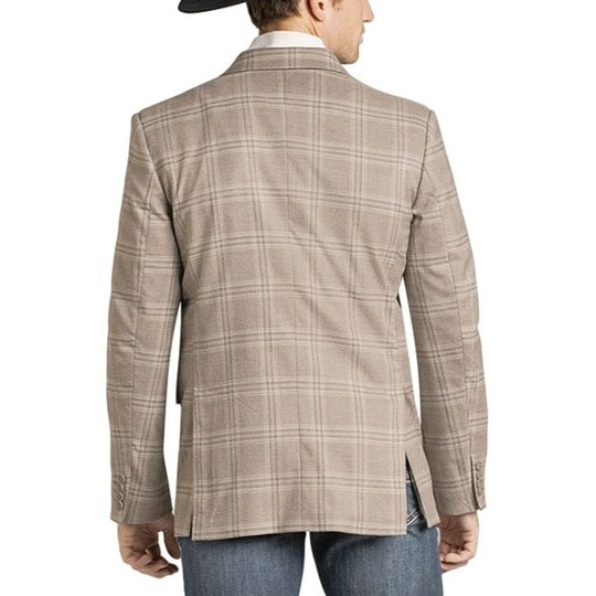 Rock & Roll Plaid Taupe Men's Blazer BM96C07381