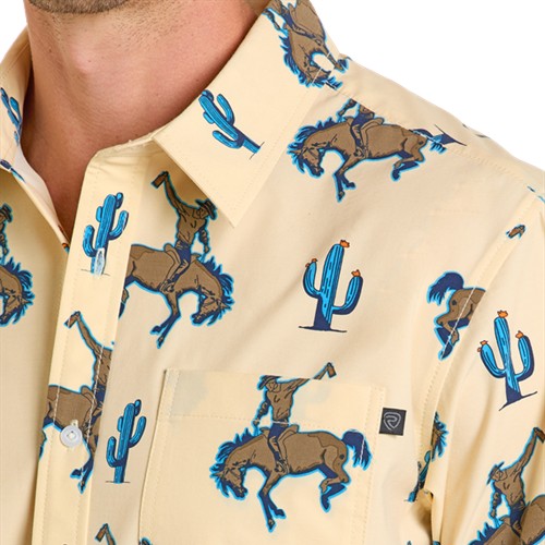 Rock & Roll Bronc Rider Men's Button Up BMB3S06437