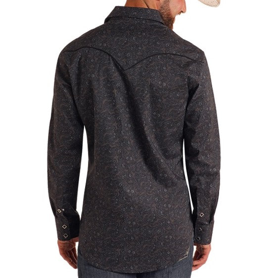 Rock & Roll Paisley Black Men's Snap BMN2S05839