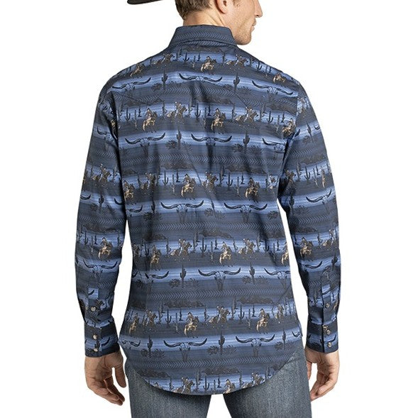 Rock & Roll Night Desert Blues Men's Western Snap BMN2S07135