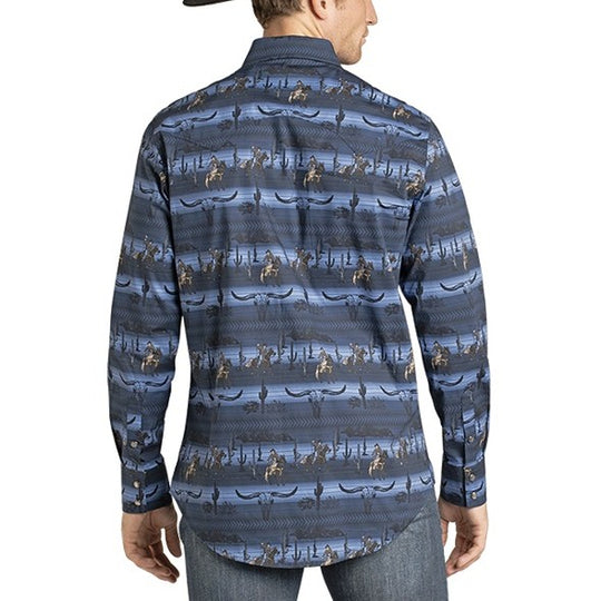 Rock & Roll Night Desert Blues Men's Western Snap BMN2S07135