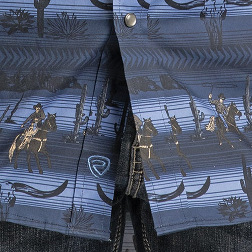 Rock & Roll Night Desert Blues Men's Western Snap BMN2S07135