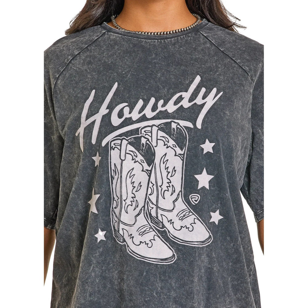 Rock & Roll Howdy Oversized Women's Tee BW21T07331
