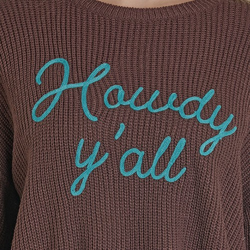 Rock & Roll Chocolate Howdy Women's Sweater BW32T07770