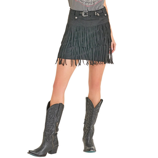 Rock & Roll Belted Fringe Women's Boot BW69B06985