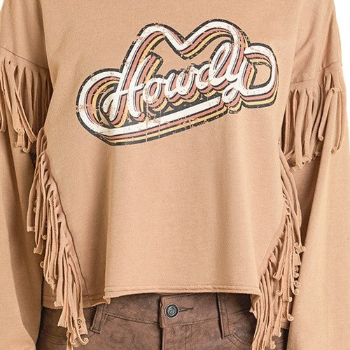 Rock & Roll Howdy Fringe Women's Pullover BW91T07335