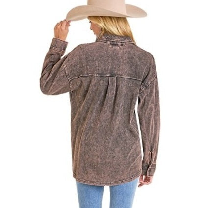Rock & Roll Acid Wash Women's Button Up BW92C07013