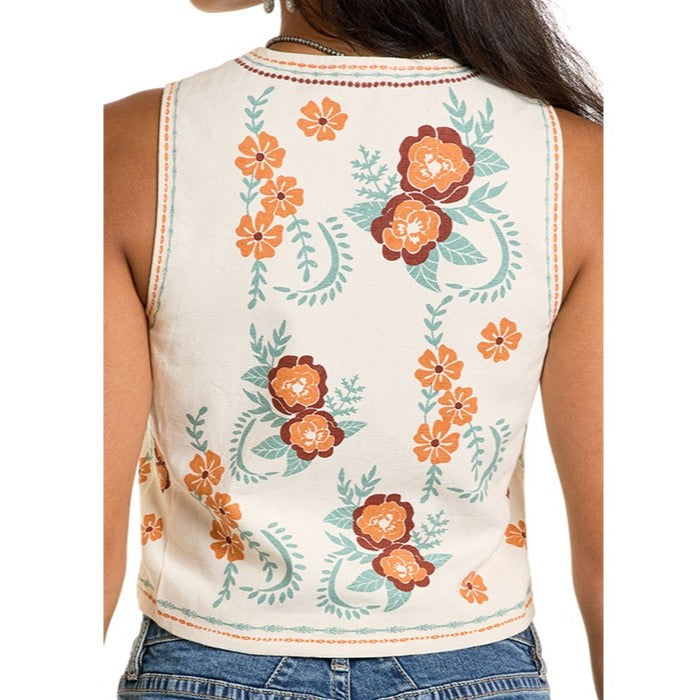 Rock & Roll Floral Print Women's Vest BW98T06318
