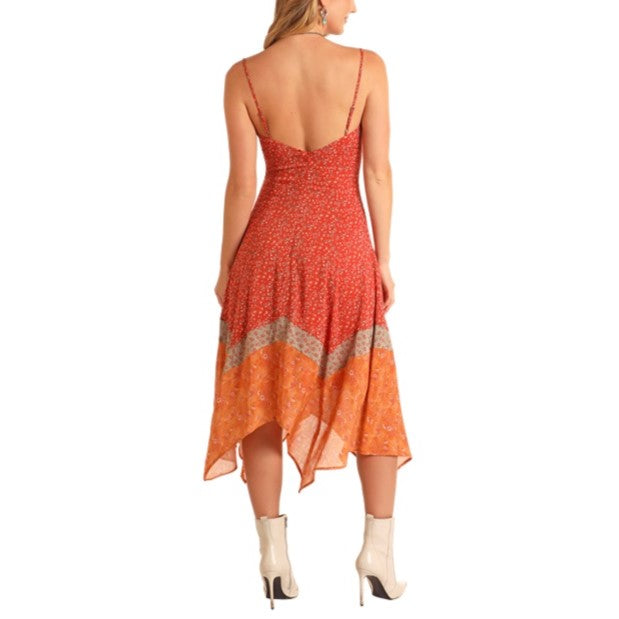 Rock & Roll Handkerchief Midi Women's Dress BWD0R05891