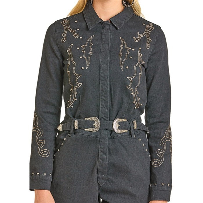 Rock & Roll Studded Women's Romper BWR2D04922