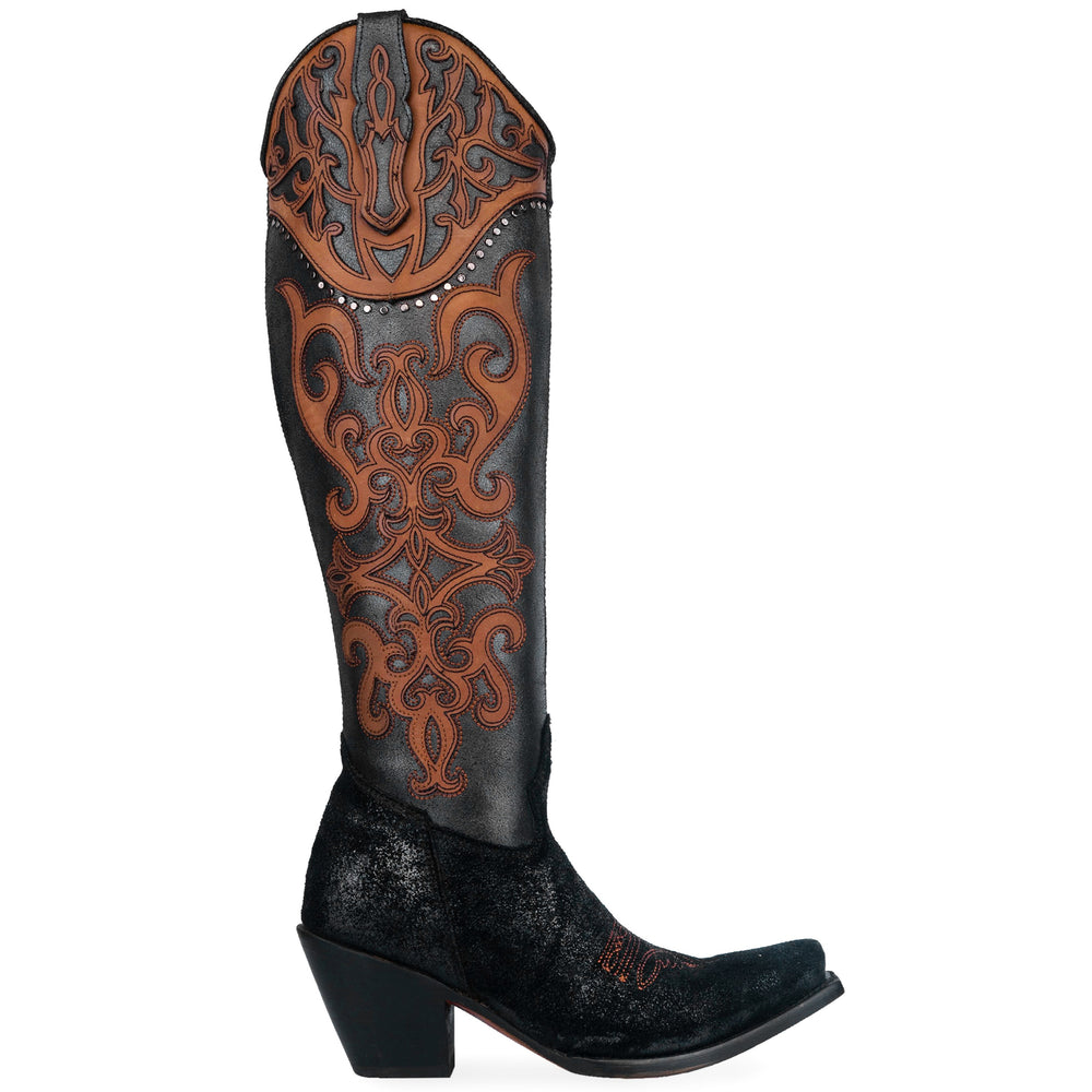 Corral Tall Black and Brown Overlay Women's Boot C4092