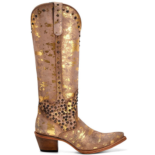 Corral Tall Sand Gold Stud Women's Boot 4135