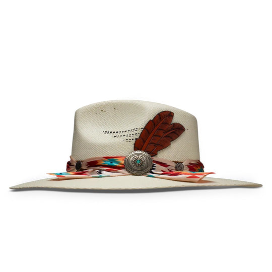 Charlie 1 Horse Navajo Straw Flat Brim