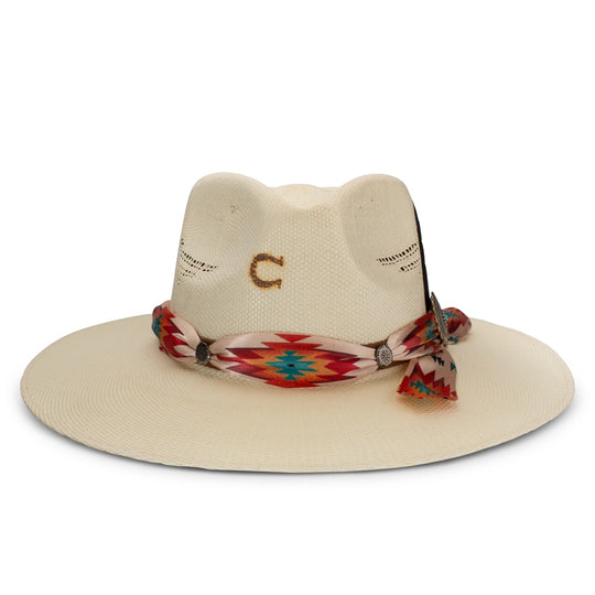 Charlie 1 Horse Navajo Straw Flat Brim