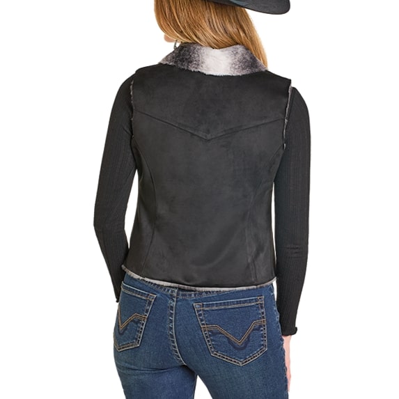 Rock & Roll Embroidered Microsuede Women's Vest