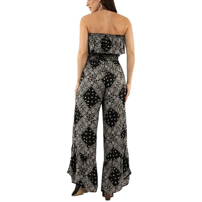 Scully Bandana Print Black Women's Jumpsuit HC744