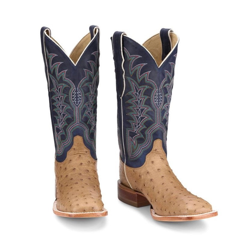 Justin FQ Ostrich Chisolm Antique Saddle Men's Boot JE8170 – Wild
