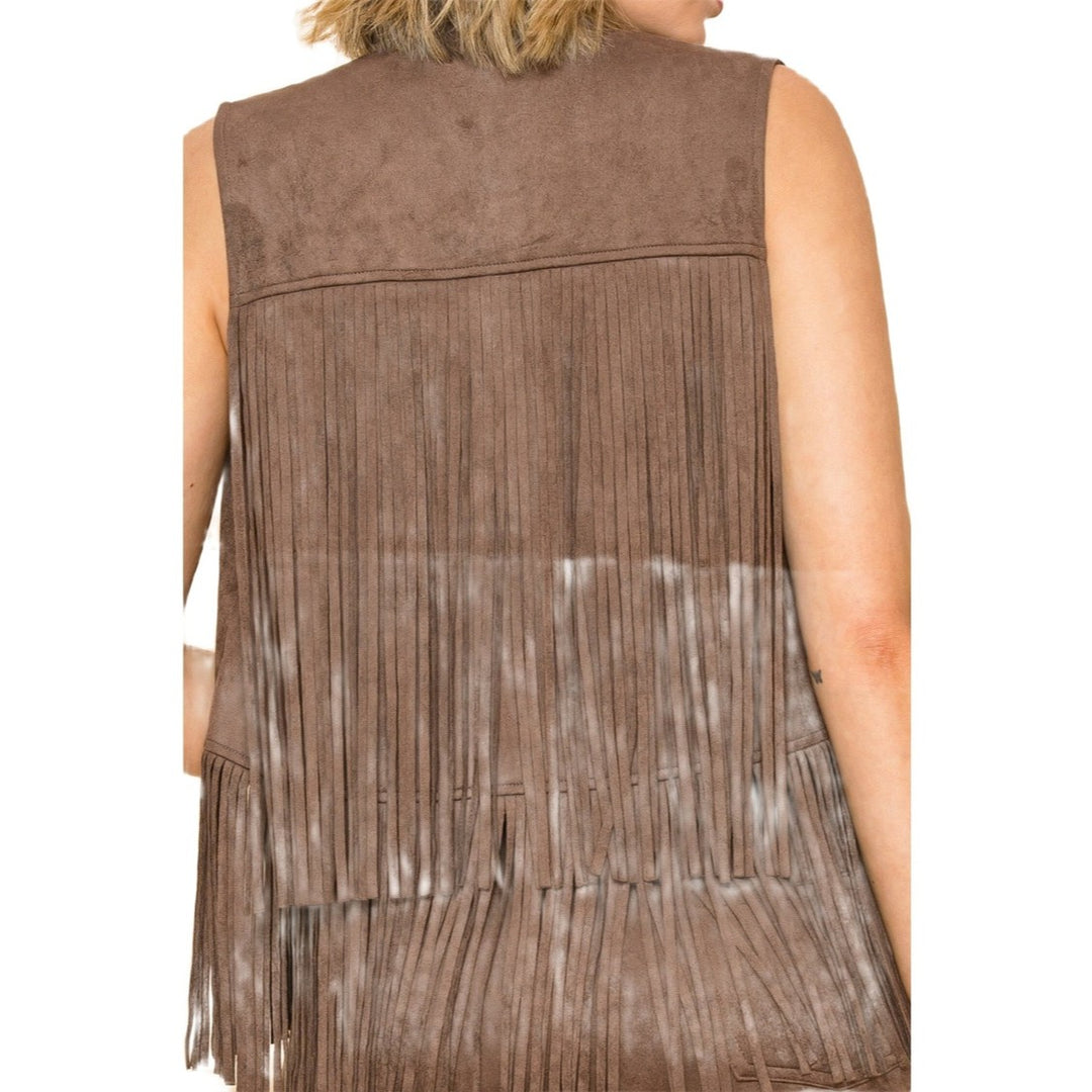 Vocal Floral Fringe Women's Vest K4287V