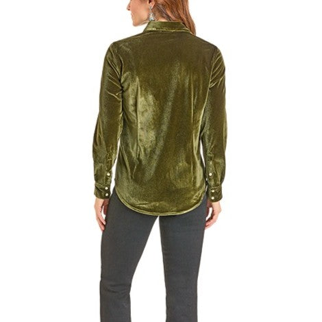 Rock & Roll Velvet Green Women's Western Snap LWN2S07121