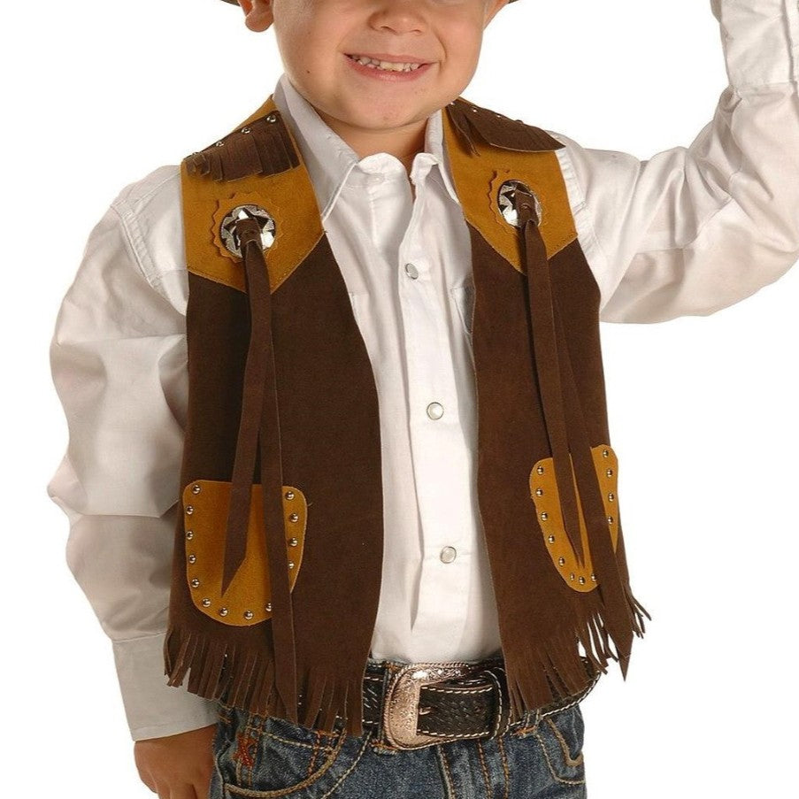 M&F Little Outlaw Brown Girl's Vest 5083202