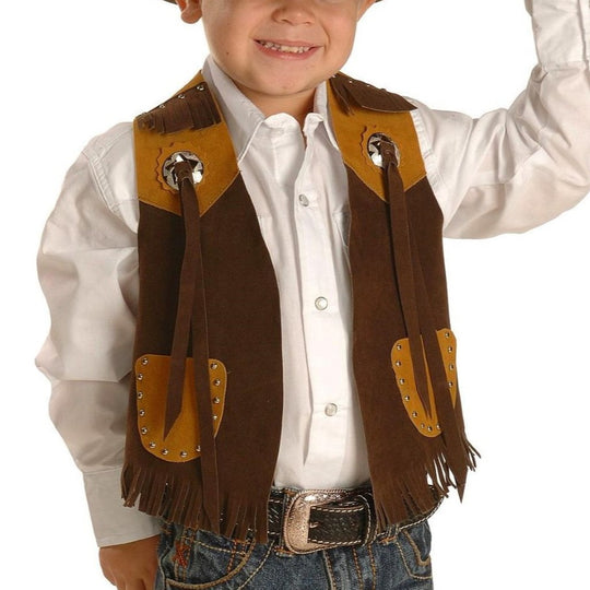 M&F Little Outlaw Brown Girl's Vest 5083202