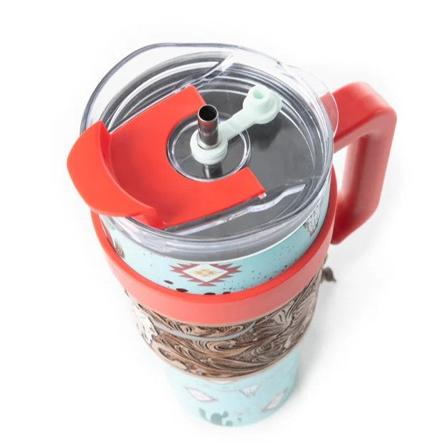 Myra Wide Wyoming Turquoise Tumbler S-12057