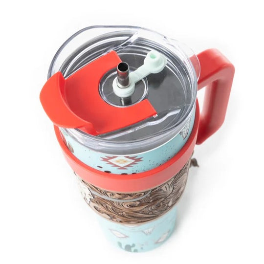 Myra Wide Wyoming Turquoise Tumbler S-12057