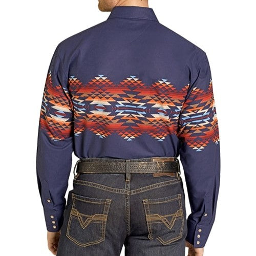 Rock & Roll Aztec Border Men's Western Snap SMN2S07679