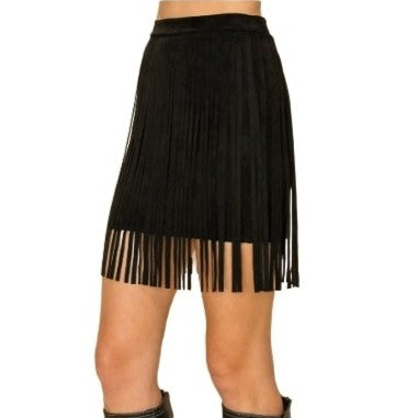 Vocal Suede Fringe Mini Women's Skirt 20250SK