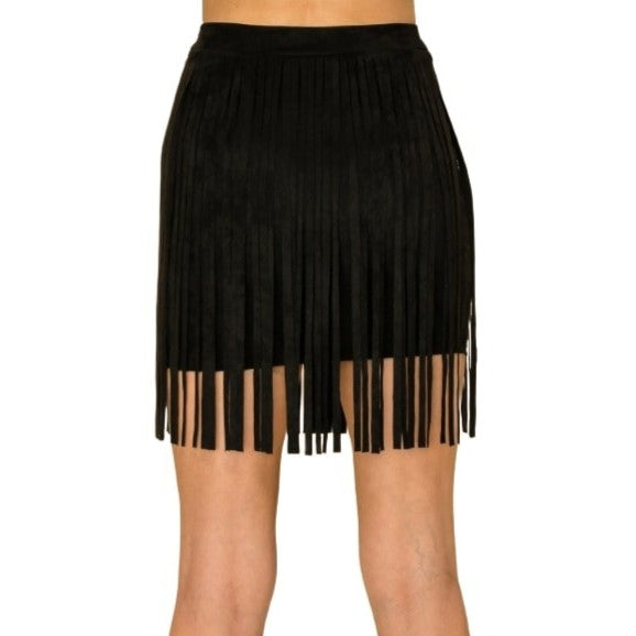 Vocal Suede Fringe Mini Women's Skirt 20250SK