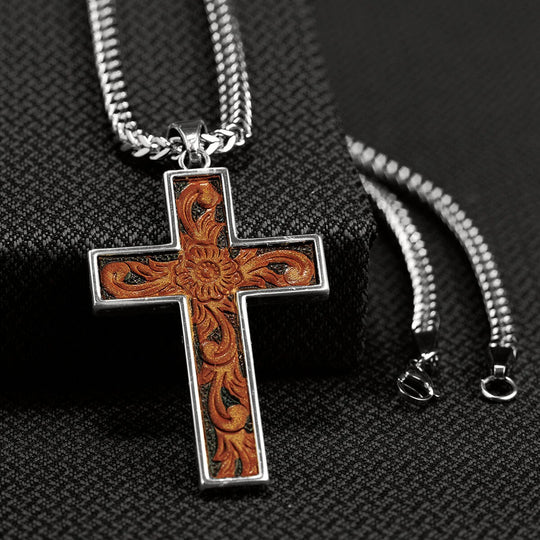 Twister Brown Cross Necklace 32104