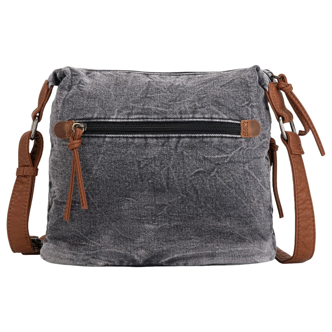 Wrangler Distressed Black Denim Crossbody WG103-2009BK