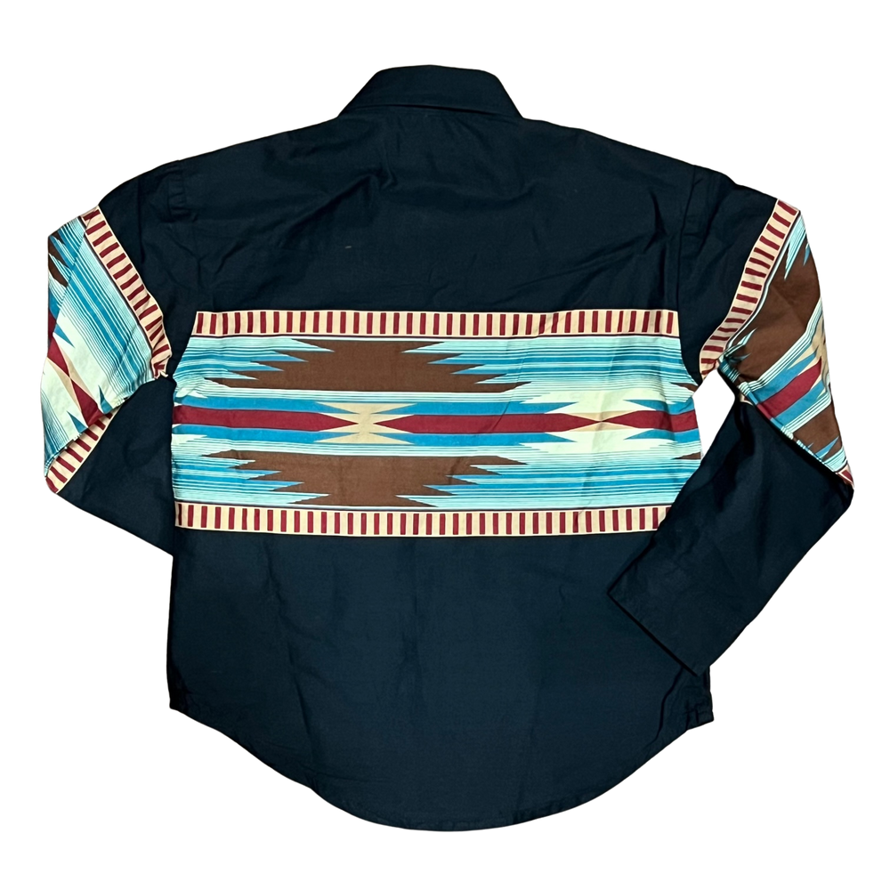 Roper Vintage Black Aztec Boy's Button Up 03-030-0431-0610