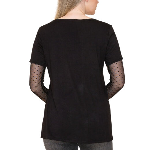 Vocal Wild West Mesh Sleeve Women's Top 20806L