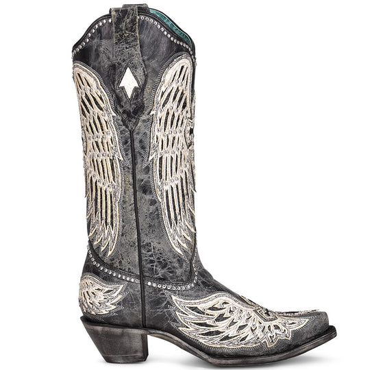 Corral Angela Cross and Wings Black Boot A4232