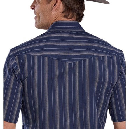Roper Navy Stripe Men's Western Snap 01-002-0044-0436