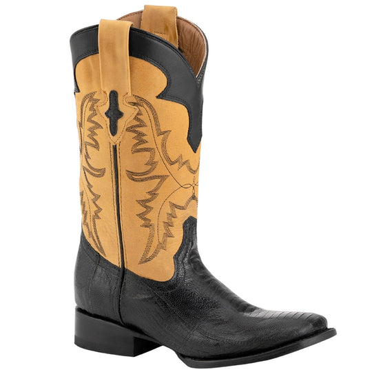 Ferrini Nash Black Ostrich Leg Men's Boot 11493