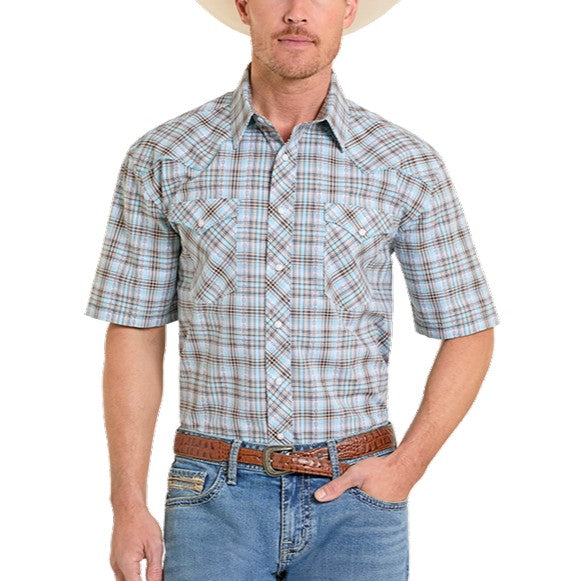 Panhandle Slim Fancy Teal Men's Western Snap RMN7S08242