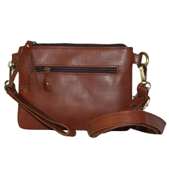 BS Trading Embossed Leather Edge Brown Crossbody BS1644