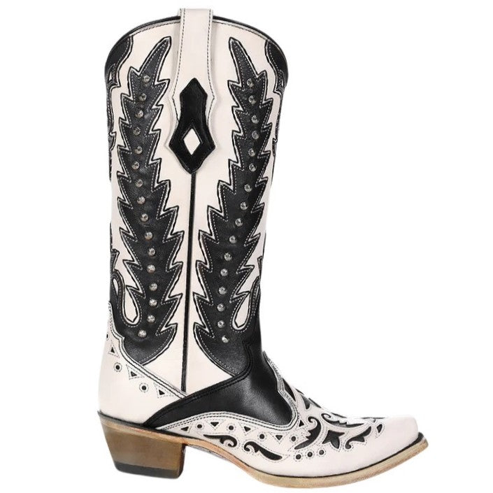 Corral White & Black Stud Women's Boot C4160