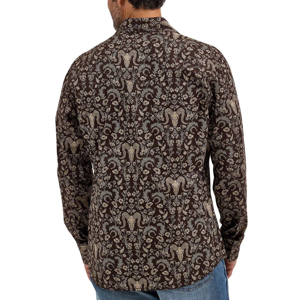 Wrangler Steer & Floral Men's Western Snap 112368220