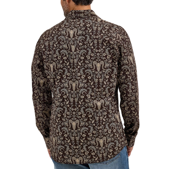 Wrangler Steer & Floral Men's Western Snap 112368220