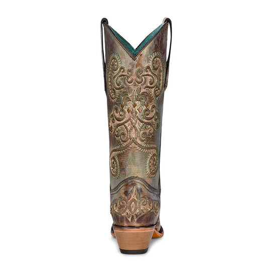 Corral Turquoise and Brown Embroidered Women's Boot C3849