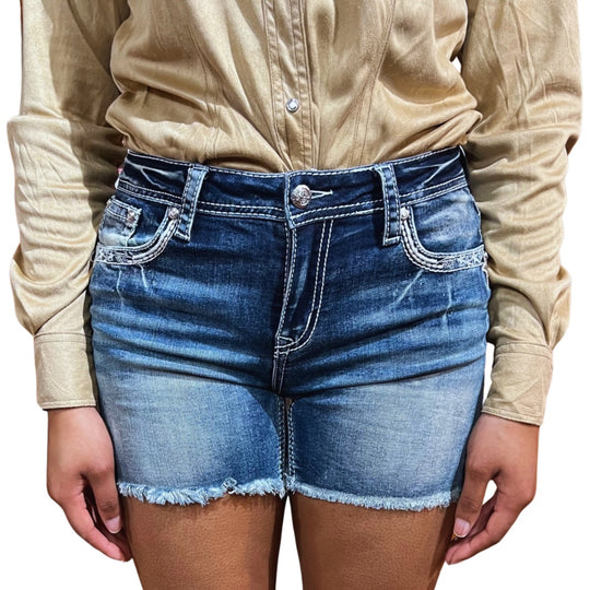 Grace in LA Horseshoe Star Denim Women's Shorts EH61616