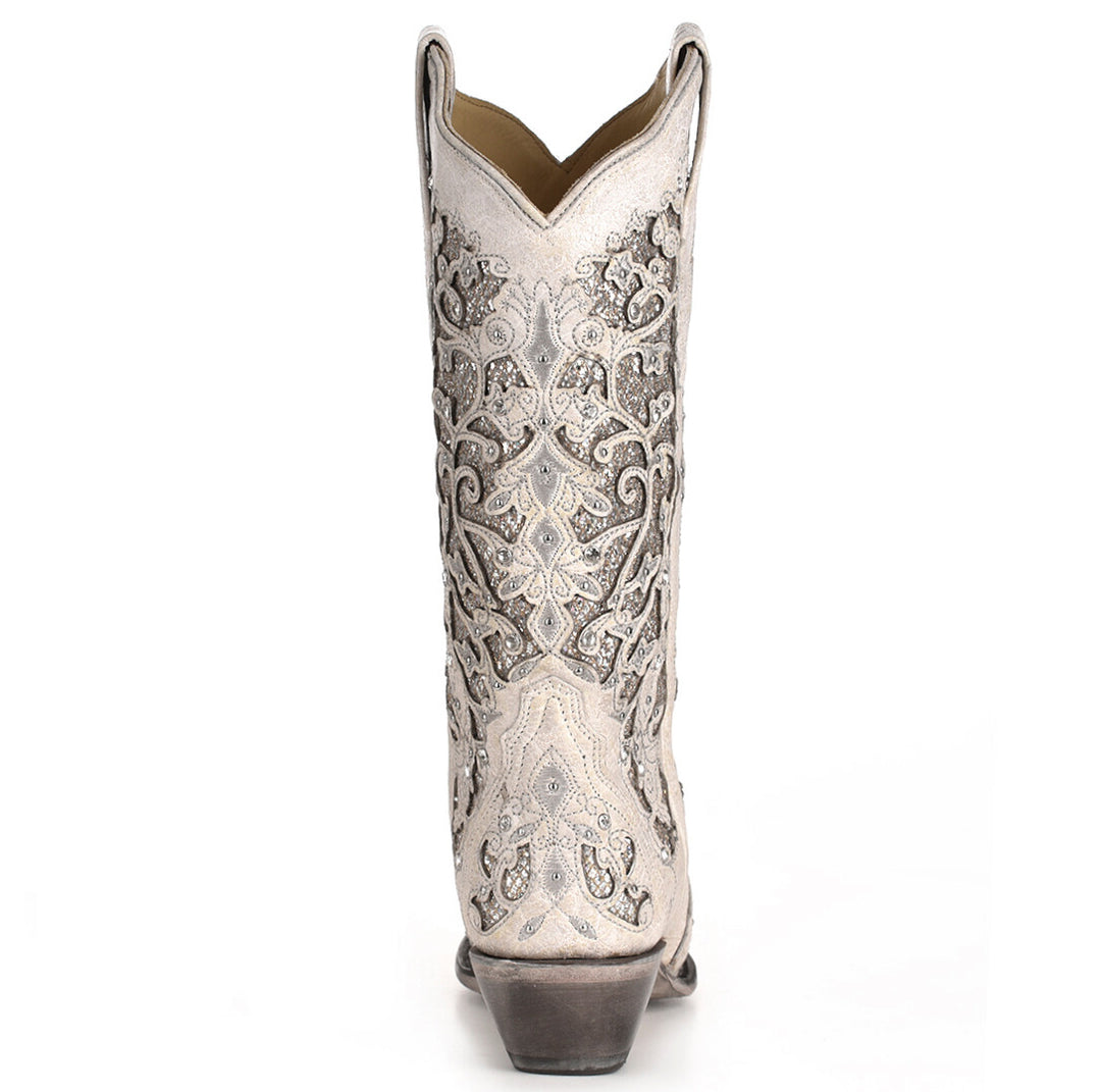 Corral White Glitter Inlay Women's Boot A3322