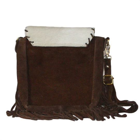 BS Trading Fringed Cowhide Brown Crossbody BS2251