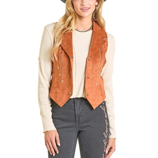 Rock & Roll Arrow Embroidered Women's Vest BW98C06988