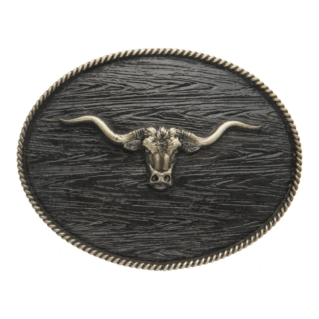 AndWest Wood Grain Longhorn Buckle IC005